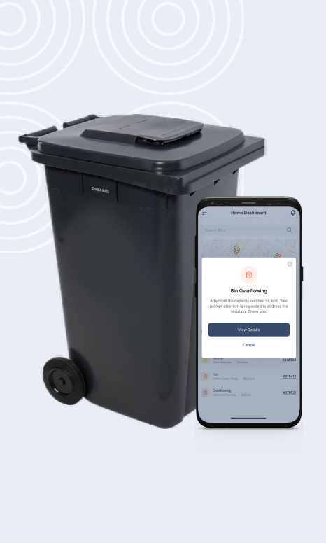 SmartBin mobile app with bin sensor and overflow alert